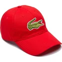 lacoste-rod-kurvad-justerbar-keps-med-kontrastrem-och-oversized-krokodil