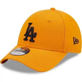 Gorra curva naranja ajustable con logo negro 9FORTY League Essential de Los Angeles Dodgers MLB de New Era