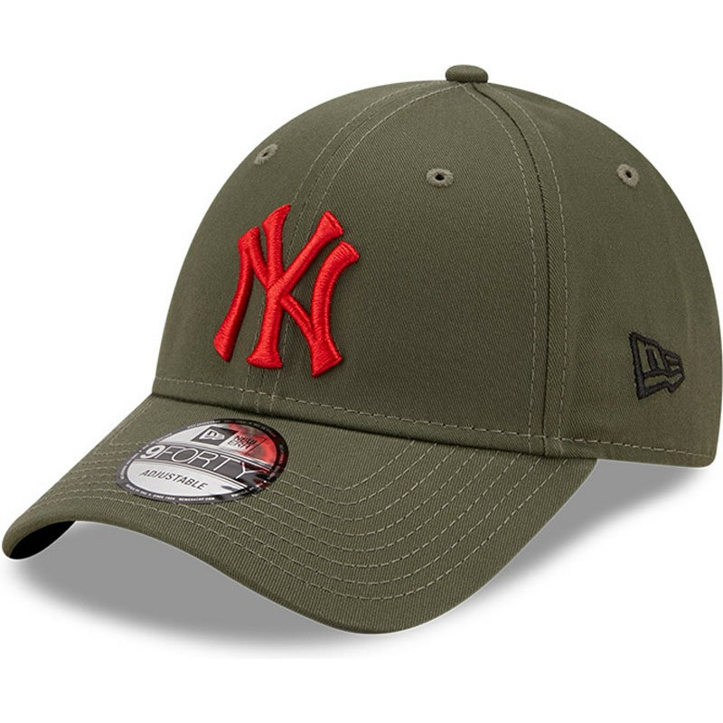 new-era-curved-brim-red-logo-9forty-stadium-food-new-york-yankees-mlb-green-adjustable-cap