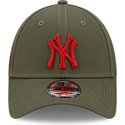 new-era-curved-brim-red-logo-9forty-stadium-food-new-york-yankees-mlb-green-adjustable-cap