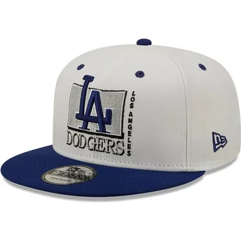 Gorra plana gris y azul snapback 9FIFTY White Crown de Los Angeles Dodgers MLB de New Era