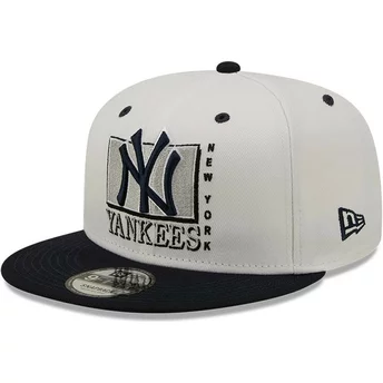 New Era Flat Brim 9FIFTY White Crown New York Yankees MLB White and Black Snapback Cap