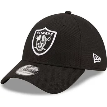 Gorra curva negra ajustada 39THIRTY Diamond Era de Las Vegas Raiders NFL de New Era