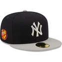 casquette-plate-bleue-marine-et-grise-ajustee-59fifty-side-patch-new-york-yankees-mlb-new-era