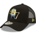 petten-gebogen-zwart-snapback-a-frame-sporty-van-spongebob-van-new-era