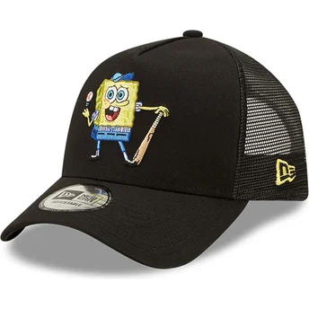 petten-gebogen-zwart-snapback-a-frame-sporty-van-spongebob-van-new-era