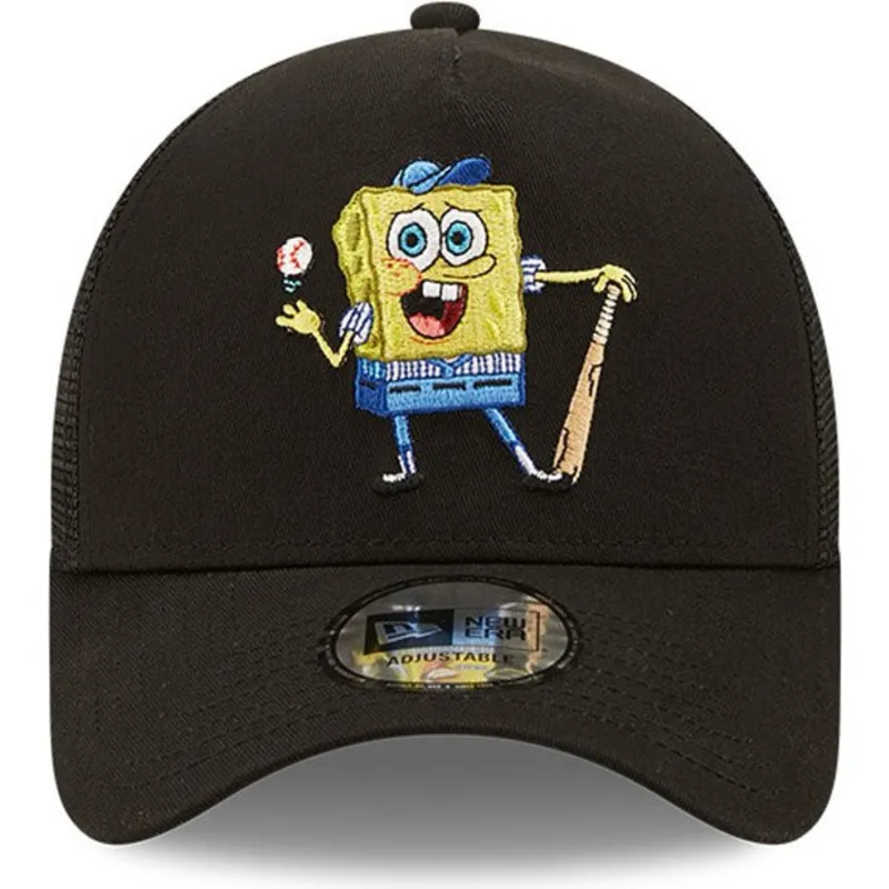 petten-gebogen-zwart-snapback-a-frame-sporty-van-spongebob-van-new-era