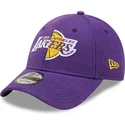 casquette-courbee-violette-ajustable-9forty-washed-pack-split-logo-los-angeles-lakers-nba-new-era