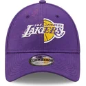 casquette-courbee-violette-ajustable-9forty-washed-pack-split-logo-los-angeles-lakers-nba-new-era