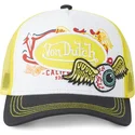 casquette-trucker-blanche-jaune-et-noire-pat-yel-von-dutch