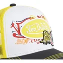 casquette-trucker-blanche-jaune-et-noire-pat-yel-von-dutch