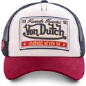 hvid-marinebla-og-rod-trucker-kasket-legends-never-die-cas-wb07-fra-von-dutch