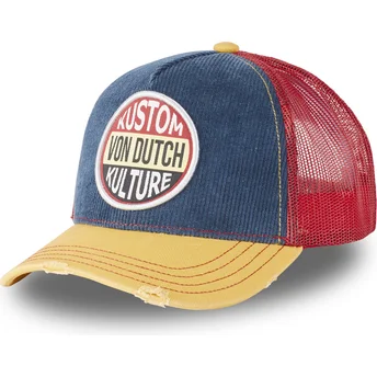 Gorra trucker azul marino, roja y marrón Kustom Kulture KUS de Von Dutch