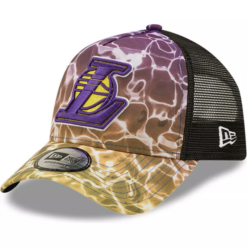 Los Angeles Lakers New Era A-Frame 9FIFTY Snapback Trucker Hat - Purple
