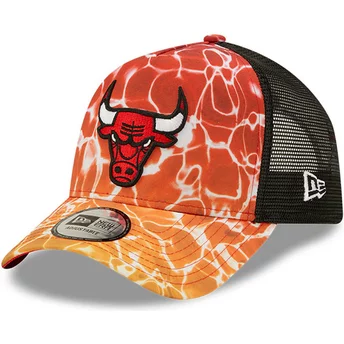 Gorra trucker naranja A Frame Summer City de Chicago Bulls NBA de New Era