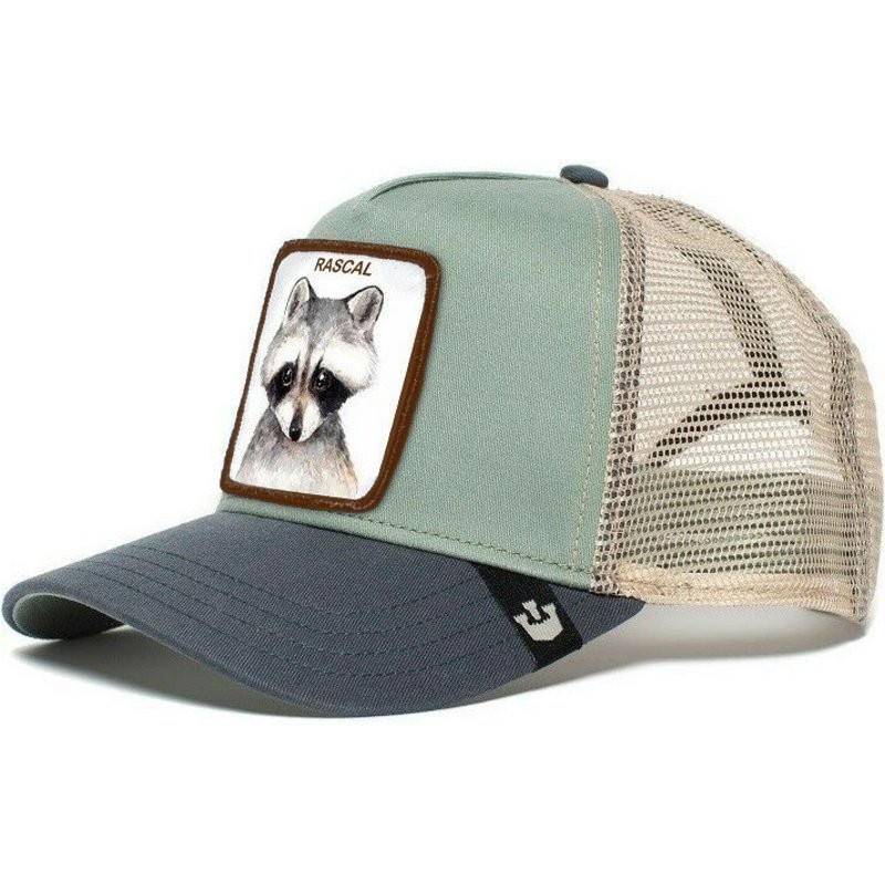 Gorra trucker gris para niño mapache Little Rascal de Goorin Bros