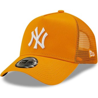 New Era A Frame Tonal Mesh New York Yankees MLB Orange Trucker Hat