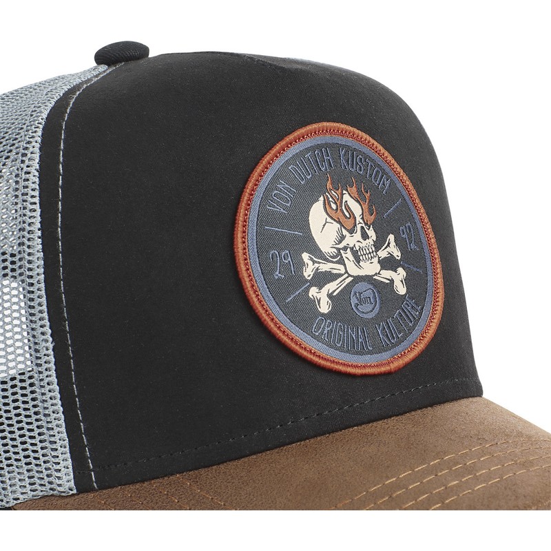von-dutch-kustom-kulture-skull-sku-black-blue-and-brown-trucker-hat