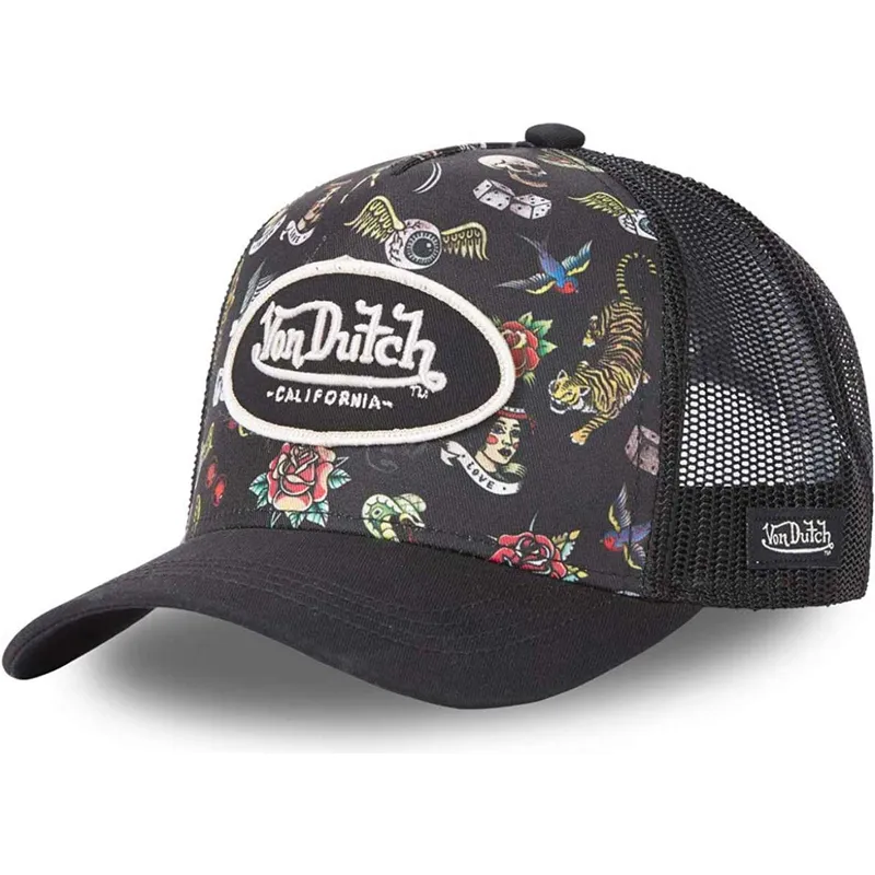 petten-gebogen-zwart-snapback-tattoo-tat-nr-van-von-dutch