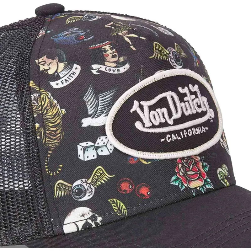 petten-gebogen-zwart-snapback-tattoo-tat-nr-van-von-dutch