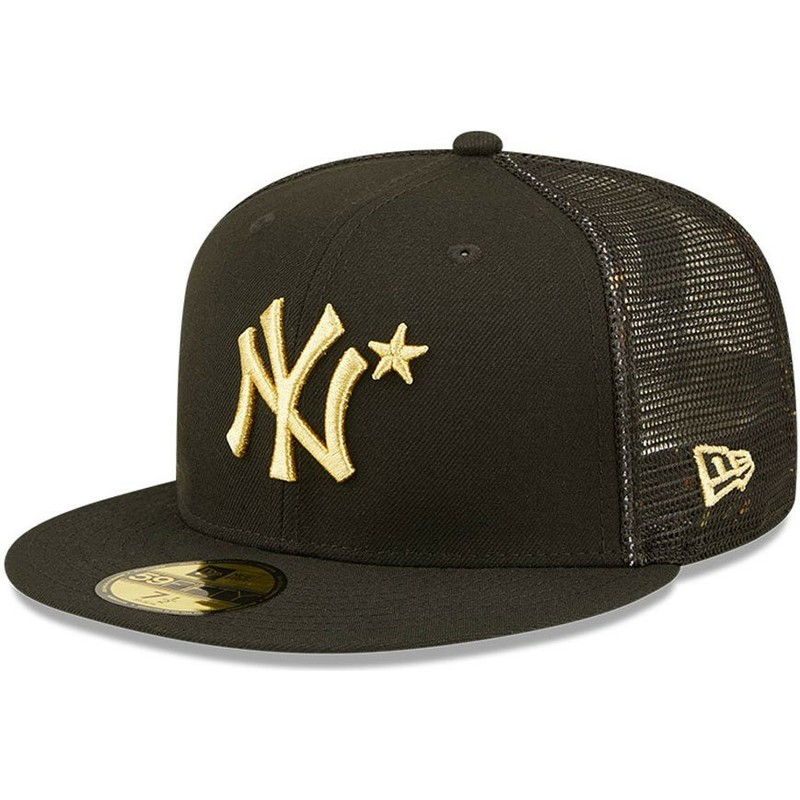 gorra-trucker-plana-negra-ajustada-con-logo-dorado-59fifty-all-star-game-de-new-york-yankees-mlb-de-new-era