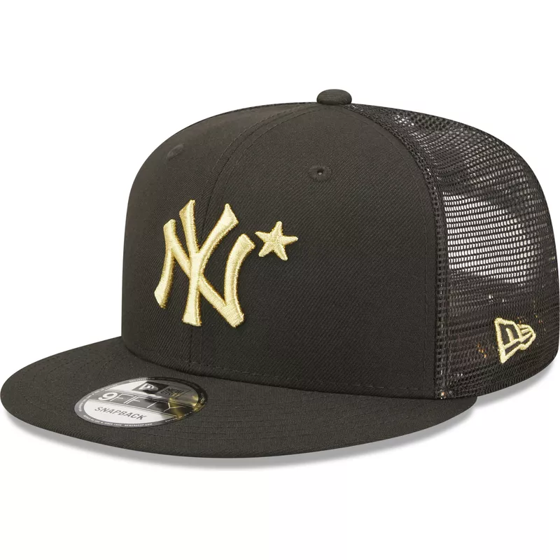 Gorra plana negra snapback con logo amarillo 9FIFTY Essential League de  Atlanta Braves MLB de New Era