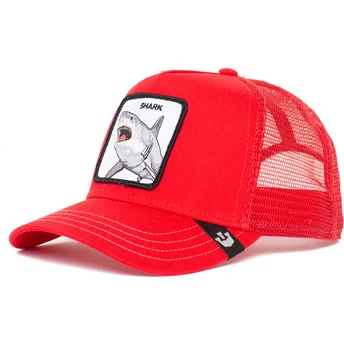 Casquette trucker rouge requin Shark Dunnah The Farm Goorin Bros.