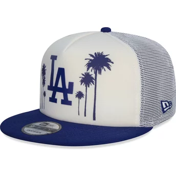 Gorra trucker plana blanca y azul snapback 9FIFTY All Star Game de Los Angeles Dodgers MLB de New Era