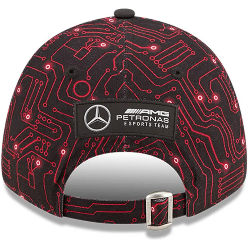 Casquette courbée noire et rouge ajustable 9FORTY eSports Grand Prix  Mercedes Formula 1 New Era