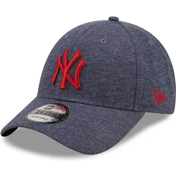 Gorra curva gris ajustable con logo rojo 9FORTY Jersey Essential de New York Yankees MLB de New Era