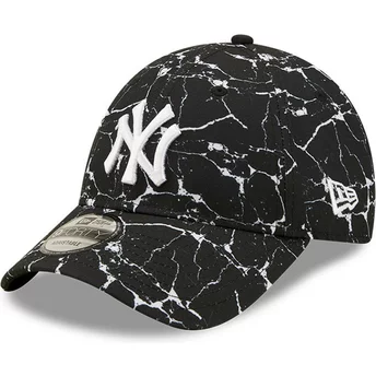 Gorra curva negra ajustable 9FORTY Marble de New York Yankees MLB de New Era