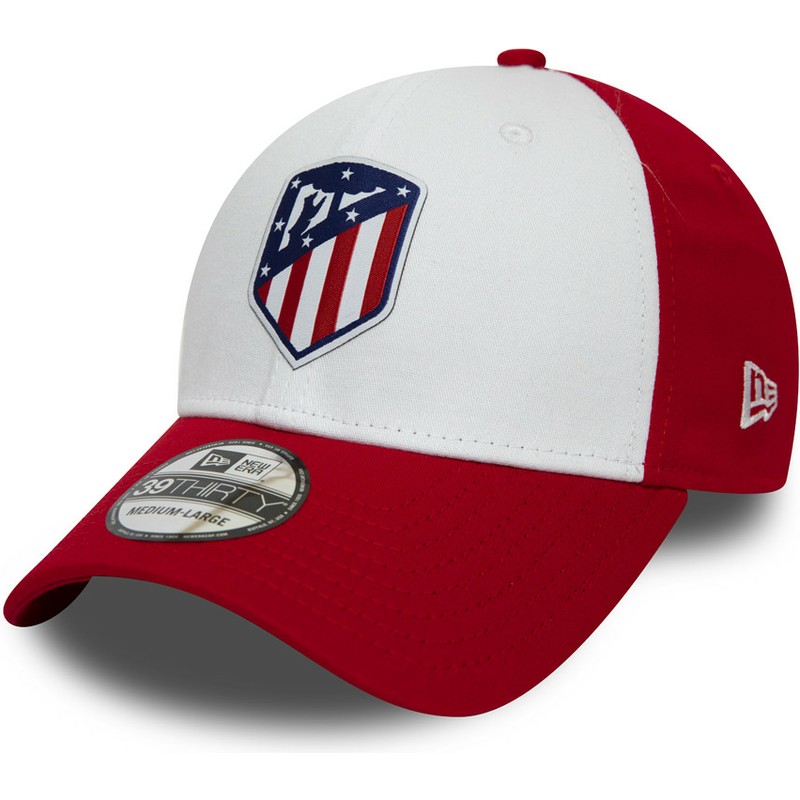 new-era-curved-brim-39thirty-contrast-atletico-de-madrid-lfp-white-and-red-fitted-cap