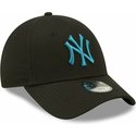 new-era-curved-brim-youth-blue-logo-9forty-league-essential-new-york-yankees-mlb-black-adjustable-cap