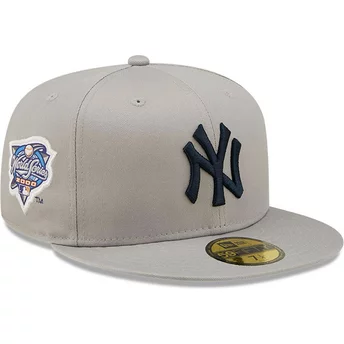 Gorra plana gris ajustada 59FIFTY Parche Lateral World Series de New York Yankees MLB de New Era