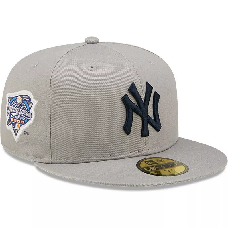 wash onion appease New Era Flat Brim 59FIFTY Side Patch World Series New York Yankees MLB Grey  Fitted Cap: Caphunters.com