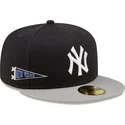 casquette-plate-bleue-marine-et-grise-ajustee-59fifty-team-city-patch-new-york-yankees-mlb-new-era