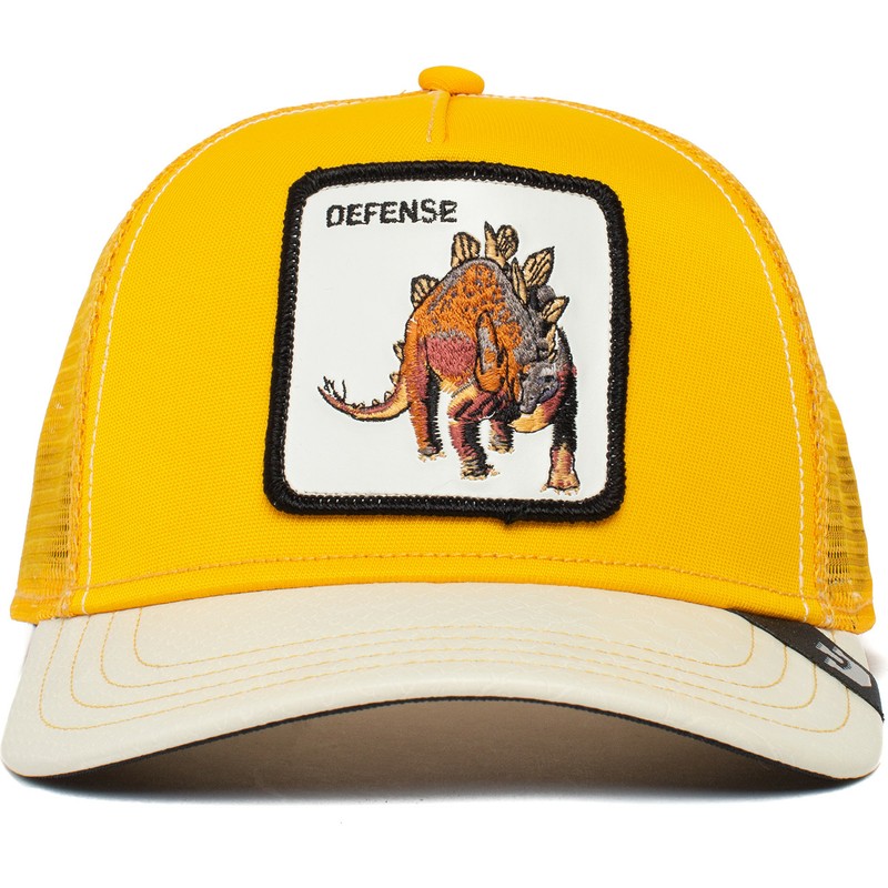 goorin-bros-dinosaur-stegosaurus-defense-roofed-lizard-the-farm-yellow-and-white-trucker-hat