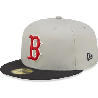 petten-plat-grijs-fitted-59fifty-world-series-van-boston-red-sox-mlb-van-new-era
