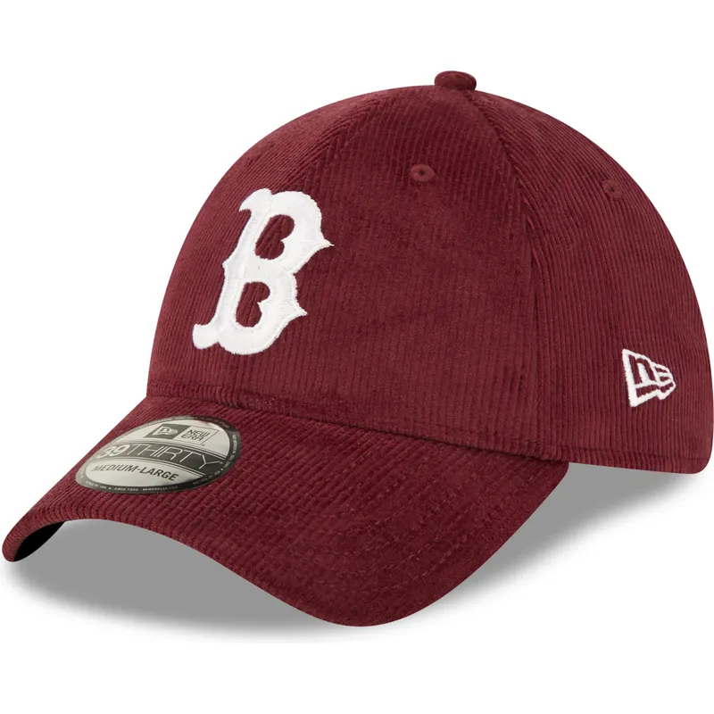petten-gebogen-rood-fitted-39thirty-cord-van-boston-red-sox-mlb-van-new-era