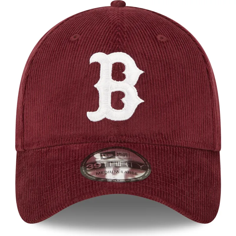 petten-gebogen-rood-fitted-39thirty-cord-van-boston-red-sox-mlb-van-new-era