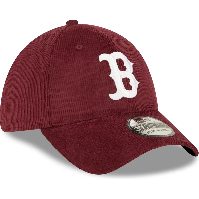 petten-gebogen-rood-fitted-39thirty-cord-van-boston-red-sox-mlb-van-new-era