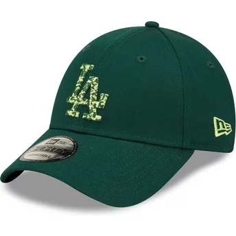 Gorra curva verde ajustable con logo verde 9FORTY Seasonal Infill de Los Angeles Dodgers MLB de New Era