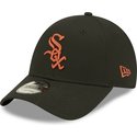 new-era-curved-brim-brown-logo-9forty-league-essential-chicago-white-sox-mlb-black-adjustable-cap
