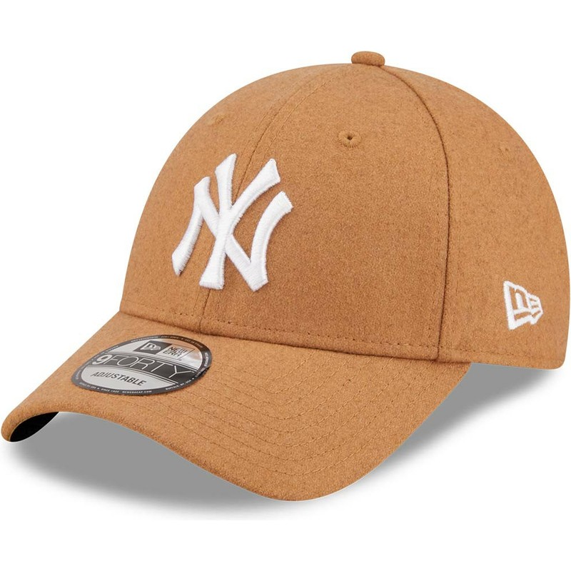 new-era-curved-brim-9forty-the-league-melton-wool-new-york-yankees-mlb-brown-adjustable-cap