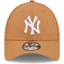 new-era-curved-brim-9forty-the-league-melton-wool-new-york-yankees-mlb-brown-adjustable-cap