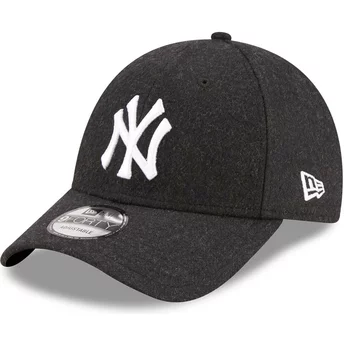 Gorra curva negra ajustable 9FORTY The League Melton Wool de New York Yankees MLB de New Era