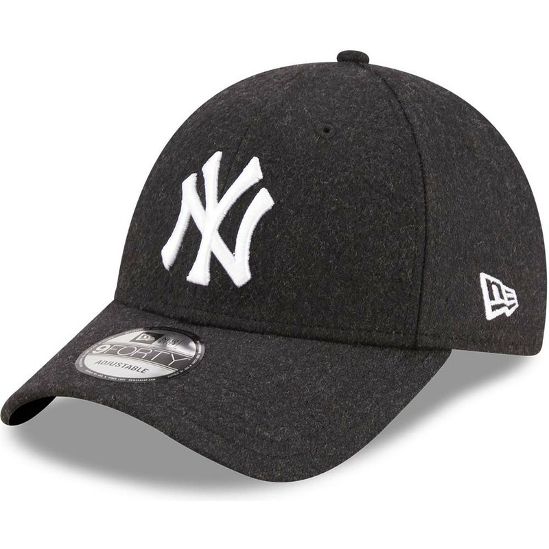 new-era-curved-brim-9forty-the-league-melton-wool-new-york-yankees-mlb-black-adjustable-cap
