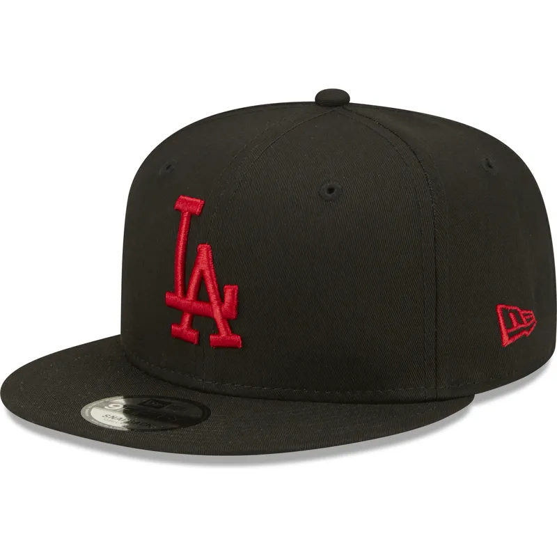 petten-plat-zwart-snapback-9fifty-league-essential-van-los-angeles-dodgers-mlb-van-new-era