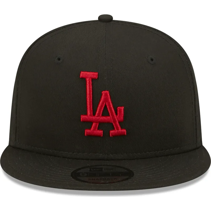 petten-plat-zwart-snapback-9fifty-league-essential-van-los-angeles-dodgers-mlb-van-new-era