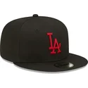 petten-plat-zwart-snapback-9fifty-league-essential-van-los-angeles-dodgers-mlb-van-new-era